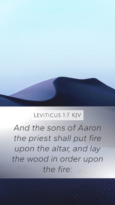 Leviticus 1:7 KJV Bible Verse Image