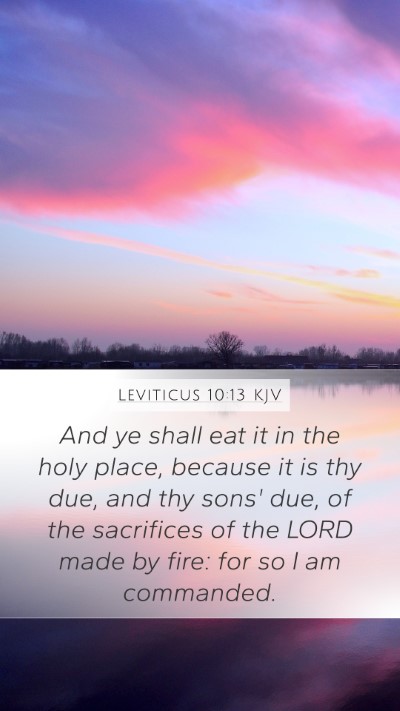 Leviticus 10:13 KJV Bible Verse Image