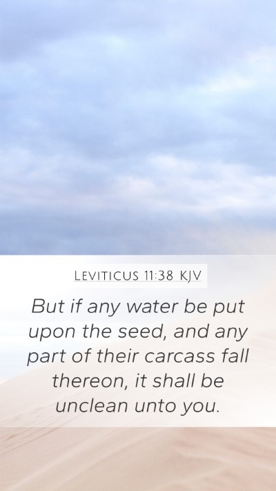 Leviticus 11:38 KJV Mobile Phone Wallpaper - But if any water be put upon the seed, and any - Mobile Bible Verse Wallpaper