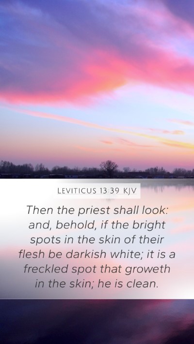 Leviticus 13:39 KJV Mobile Phone Wallpaper - Then the priest shall look: and, behold, if the - Mobile Bible Verse Wallpaper