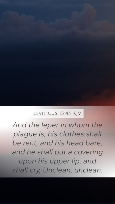 Leviticus 13:45 KJV Bible Verse Image