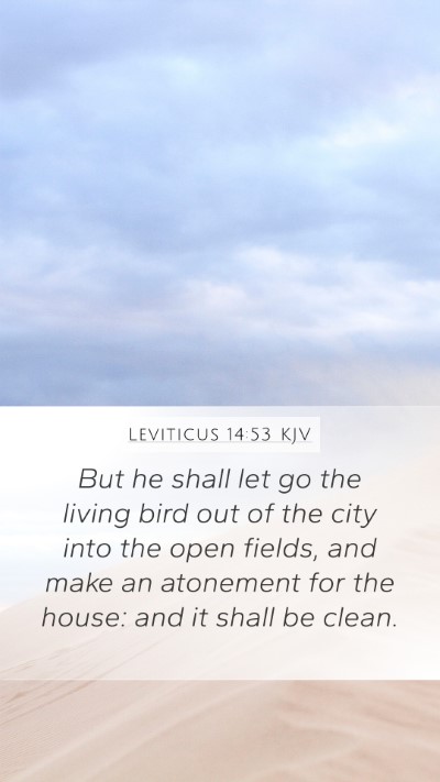 Leviticus 14:53 KJV Mobile Phone Wallpaper - But he shall let go the living bird out of the - Mobile Bible Verse Wallpaper