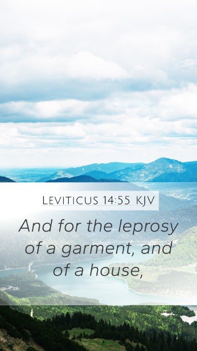 Leviticus 14:55 KJV Mobile Phone Wallpaper - And for the leprosy of a garment, and of a - Mobile Bible Verse Wallpaper