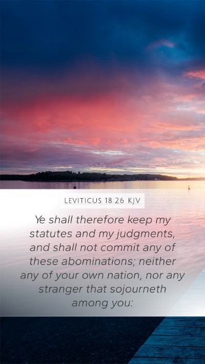 Leviticus 18:26 KJV Bible Verse Image