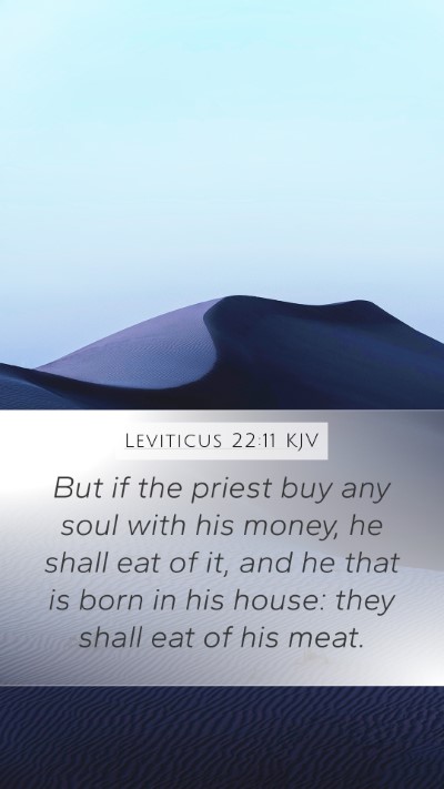Leviticus 22:11 KJV Mobile Phone Wallpaper - But if the priest buy any soul with his money, he - Mobile Bible Verse Wallpaper