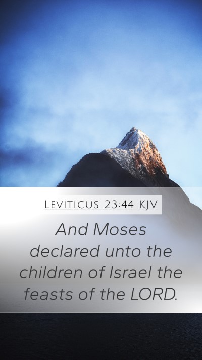 Leviticus 23:44 KJV Mobile Phone Wallpaper - And Moses declared unto the children of Israel - Mobile Bible Verse Wallpaper