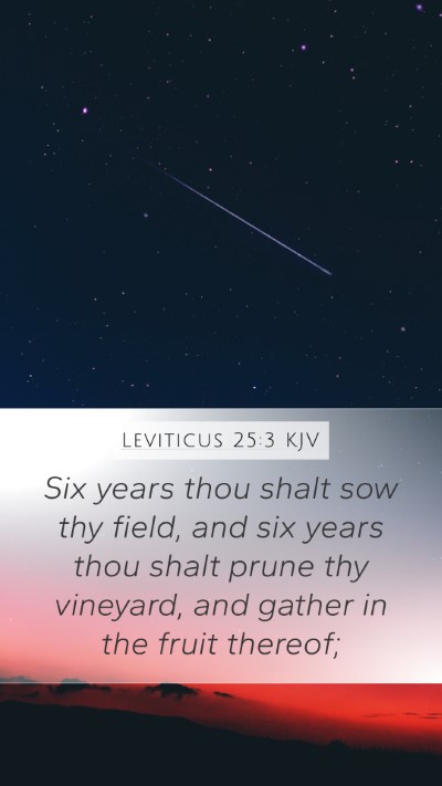Leviticus 25:3 KJV Bible Verse Image