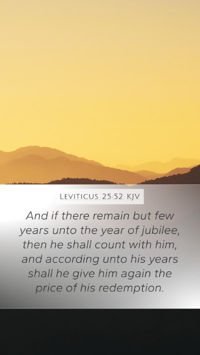 Leviticus 25:52 KJV Mobile Phone Wallpaper - And if there remain but few years unto the year - Mobile Bible Verse Wallpaper