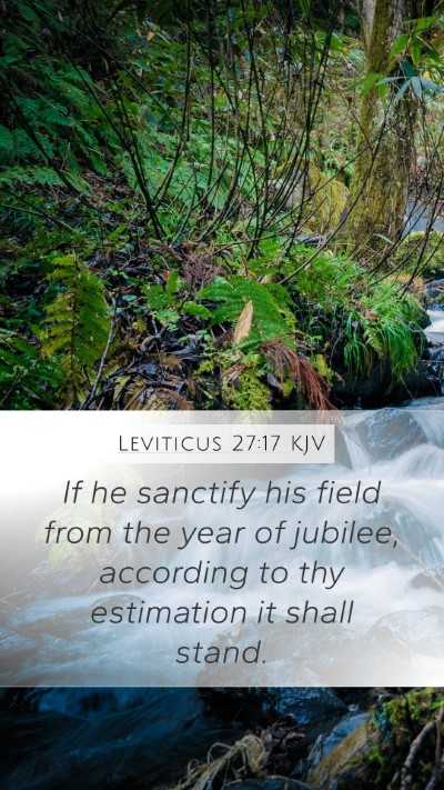 Leviticus 27:17 KJV Mobile Phone Wallpaper - If he sanctify his field from the year of - Mobile Bible Verse Wallpaper