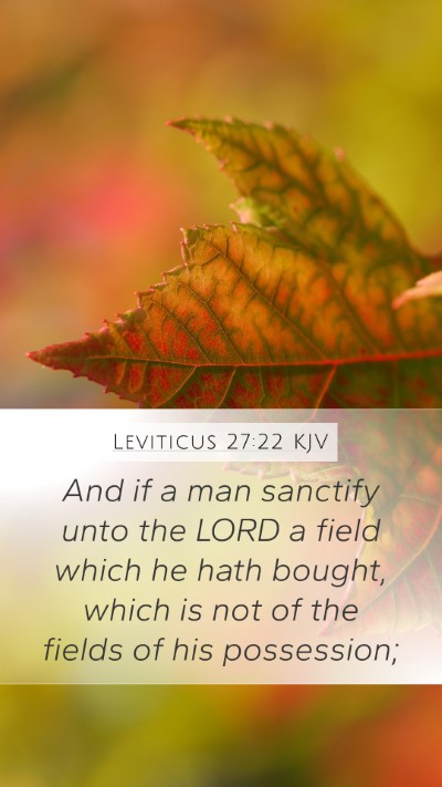 Leviticus 27:22 KJV Mobile Phone Wallpaper - And if a man sanctify unto the LORD a field which - Mobile Bible Verse Wallpaper