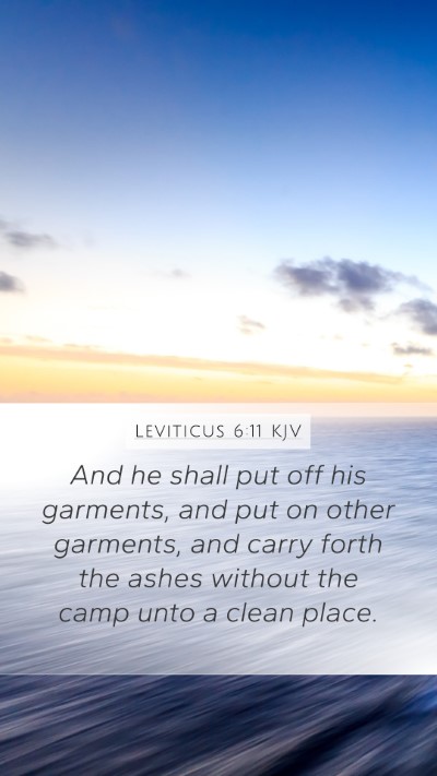 Leviticus 6:11 KJV Mobile Phone Wallpaper - And he shall put off his garments, and put on - Mobile Bible Verse Wallpaper