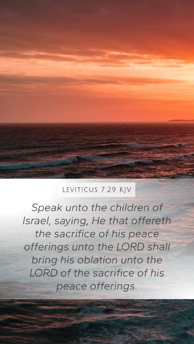 Leviticus 7:29 KJV Bible Verse Image