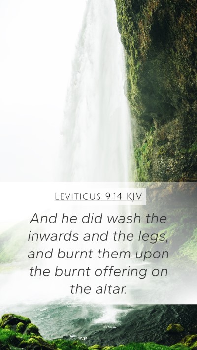 Leviticus 9:14 KJV Mobile Phone Wallpaper - And he did wash the inwards and the legs, and - Mobile Bible Verse Wallpaper
