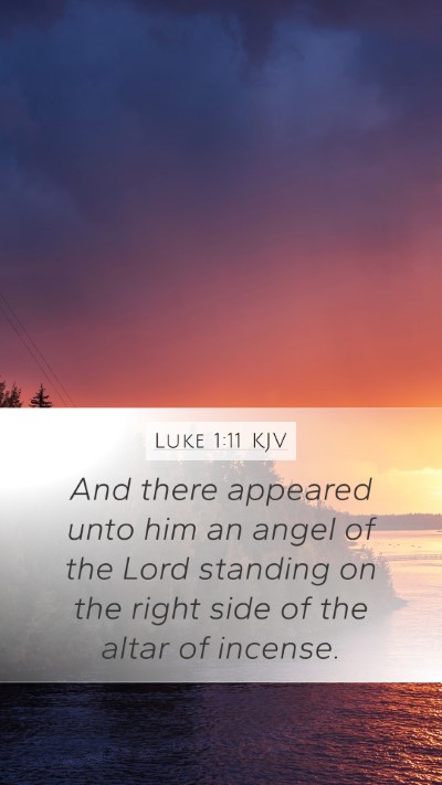 Luke 1:11 KJV Mobile Phone Wallpaper - And there appeared unto him an angel of the Lord - Mobile Bible Verse Wallpaper