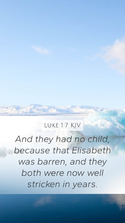 Luke 1:7 KJV Bible Verse Image