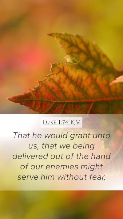 Luke 1:74 KJV Mobile Phone Wallpaper - That he would grant unto us, that we being - Mobile Bible Verse Wallpaper