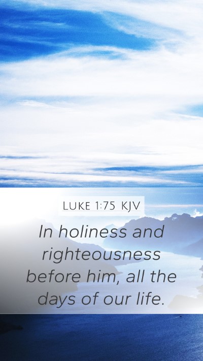 Luke 1:75 KJV Mobile Phone Wallpaper - In holiness and righteousness before him, all the - Mobile Bible Verse Wallpaper
