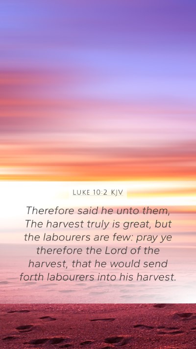 Luke 10:2 KJV Bible Verse Image