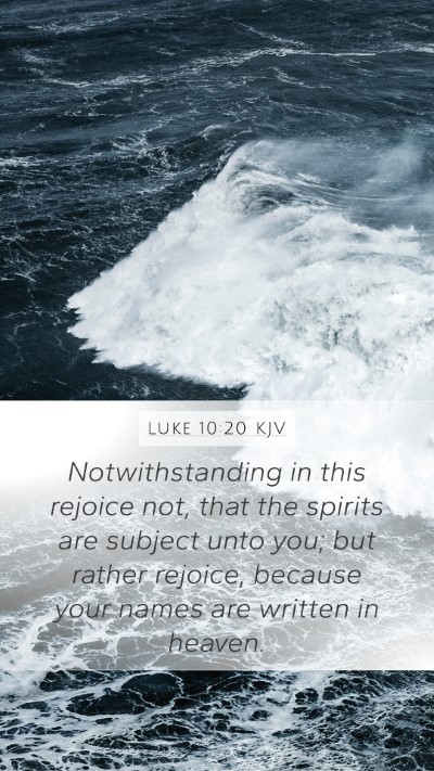 Luke 10:20 KJV Bible Verse Image