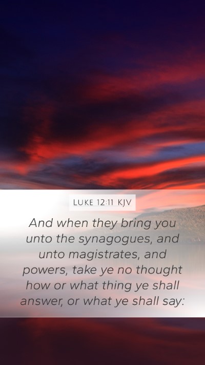 Luke 12:11 KJV Bible Verse Image