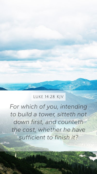 Luke 14:28 KJV Bible Verse Image