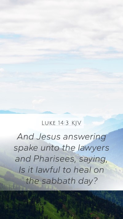 Luke 14:3 KJV Bible Verse Image