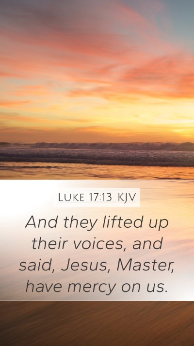 Luke 17:13 KJV Mobile Phone Wallpaper - And they lifted up their voices, and said, Jesus, - Mobile Bible Verse Wallpaper