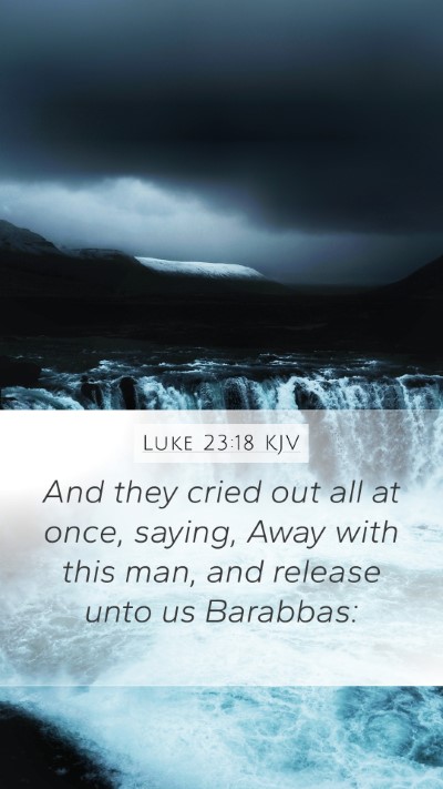 Luke 23:18 KJV Mobile Phone Wallpaper - And they cried out all at once, saying, Away with - Mobile Bible Verse Wallpaper