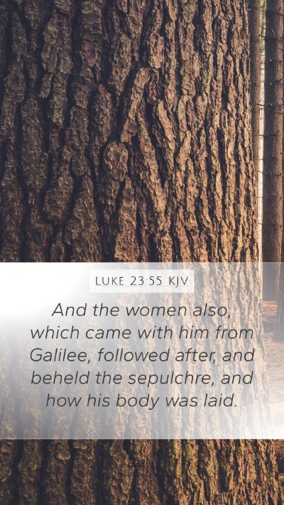 Luke 23:55 KJV Bible Verse Image