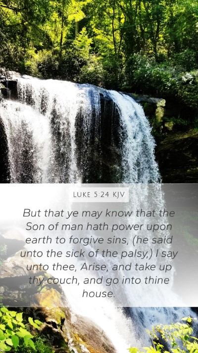 Luke 5:24 KJV Mobile Phone Wallpaper - But that ye may know that the Son of man hath - Mobile Bible Verse Wallpaper