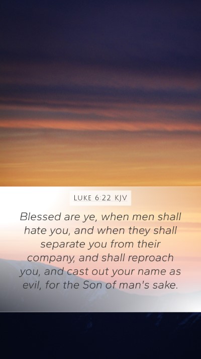Luke 6:22 KJV Bible Verse Image