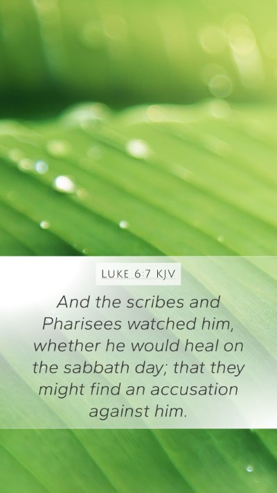 Luke 6:7 KJV Bible Verse Image
