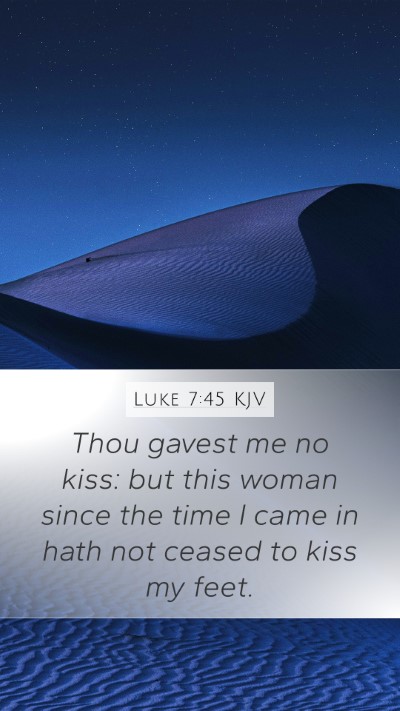 Luke 7:45 KJV Bible Verse Image