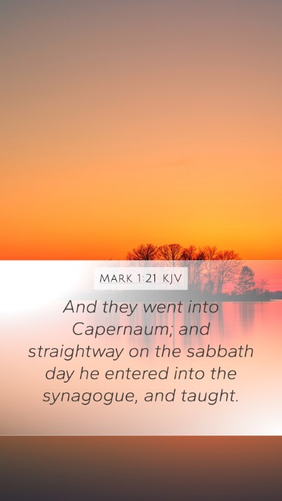 Mark 1:21 KJV Bible Verse Image