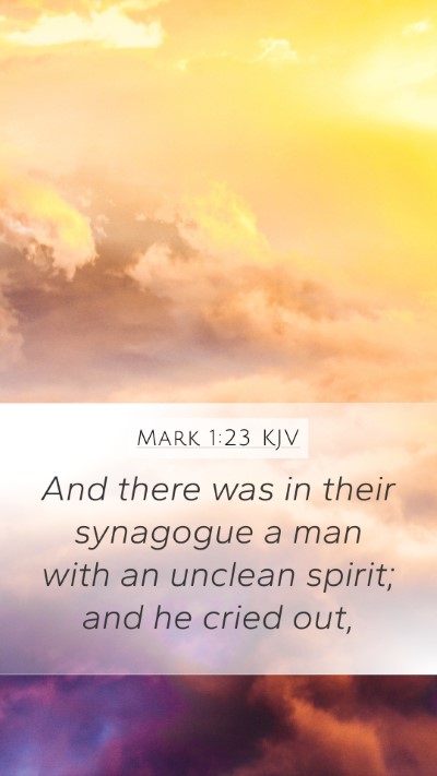 Mark 1:23 KJV Bible Verse Image
