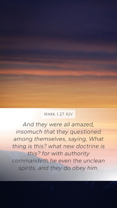 Mark 1:27 KJV Bible Verse Image
