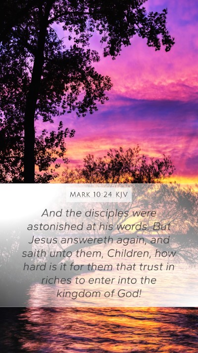 Mark 10:24 KJV Bible Verse Image