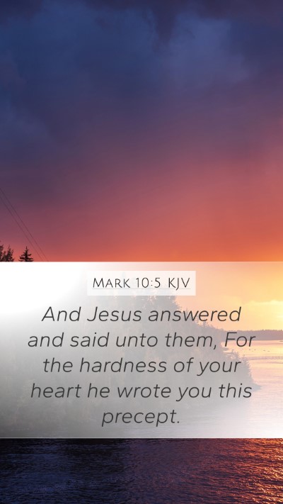 Mark 10:5 KJV Bible Verse Image
