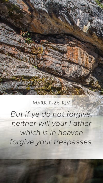 Mark 11:26 KJV Mobile Phone Wallpaper - But if ye do not forgive, neither will your - Mobile Bible Verse Wallpaper