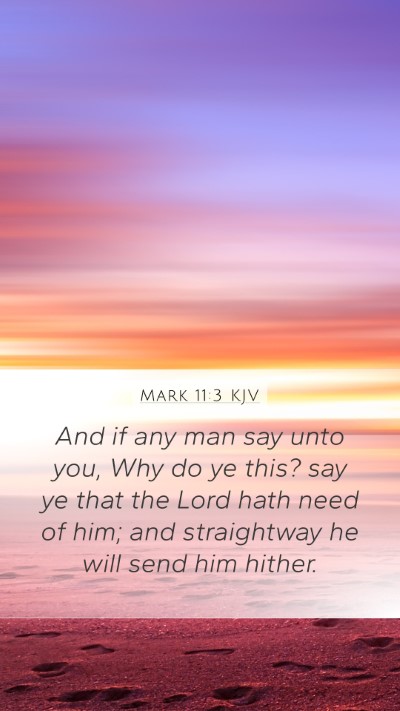 Mark 11:3 KJV Bible Verse Image