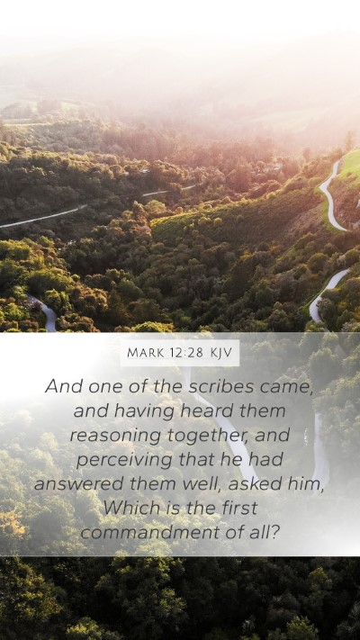 Mark 12:28 KJV Bible Verse Image