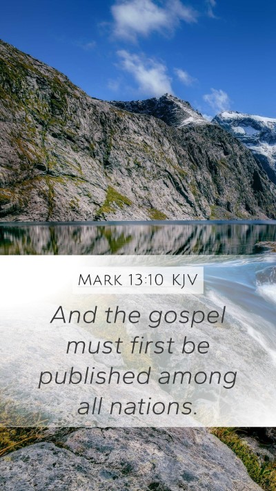 Mark 13:10 KJV Bible Verse Image