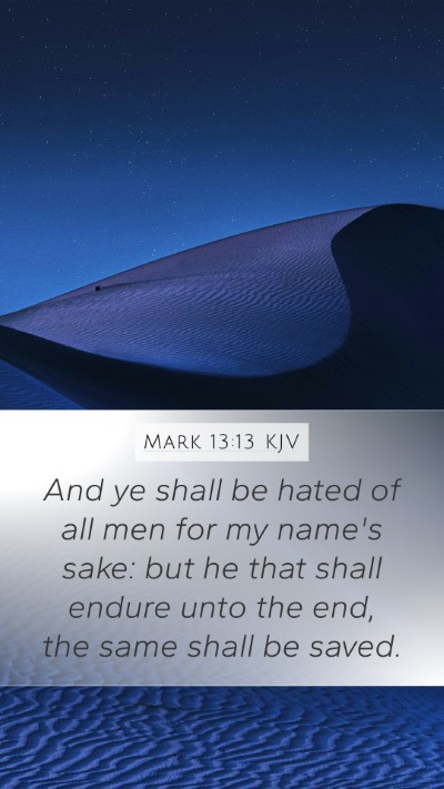 Mark 13:13 KJV Bible Verse Image