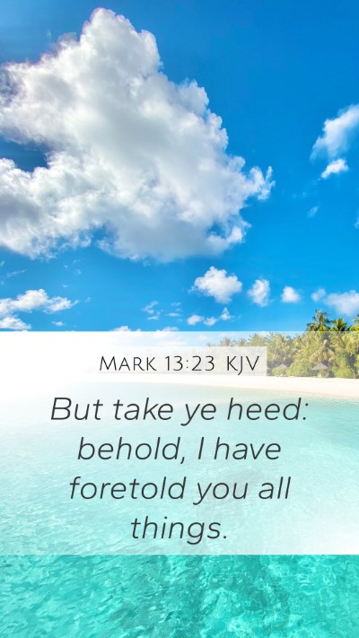 Mark 13:23 KJV Bible Verse Image