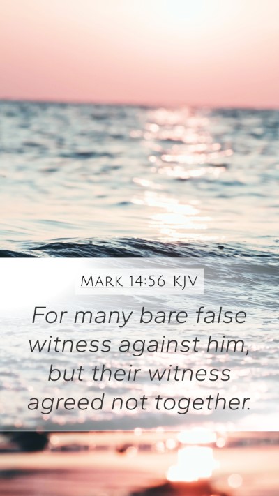 Mark 14:56 KJV Bible Verse Image