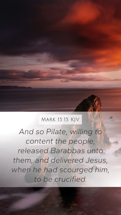 Mark 15:15 KJV Bible Verse Image