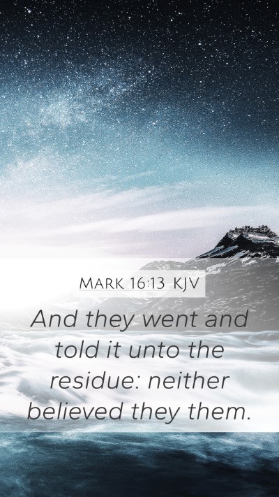 Mark 16:13 KJV Bible Verse Image