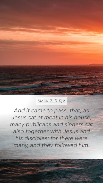 Mark 2:15 KJV Bible Verse Image