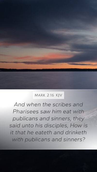 Mark 2:16 KJV Bible Verse Image