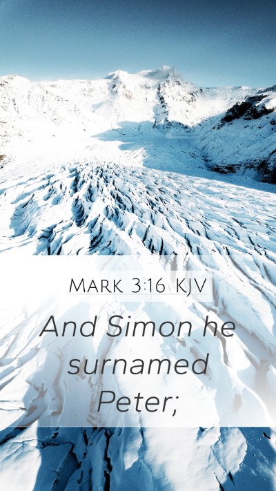 Mark 3:16 KJV Bible Verse Image